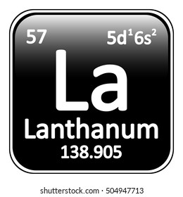 Periodic table element lanthanum icon on white background. Vector illustration.