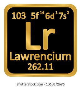 Periodic table element lawrencium icon on white background. Vector illustration.