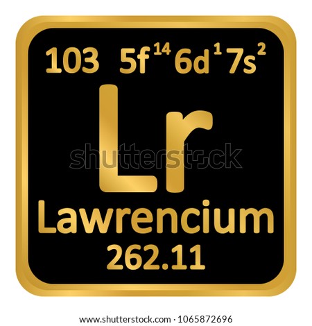 Periodic table element lawrencium icon on white background. Vector illustration.