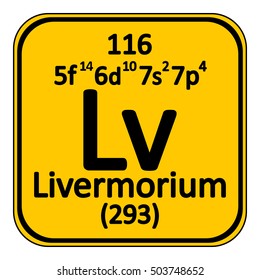 Periodic table element livermorium icon on white background. Vector illustration.