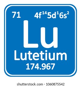 Periodic table element lutetium icon on white background. Vector illustration.