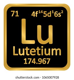 Periodic table element lutetium icon on white background. Vector illustration.