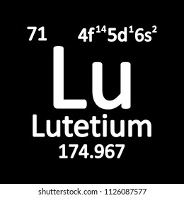 Periodic table element lutetium icon on white background. Vector illustration.