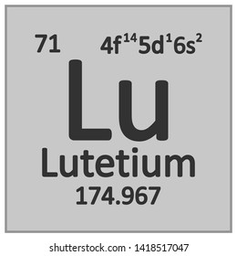 Periodic table element lutetium icon on white background. Vector illustration.