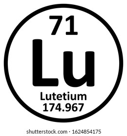 Periodic table element lutetium icon on white background. Vector illustration.