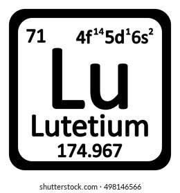 Periodic table element lutetium icon on white background. Vector illustration.