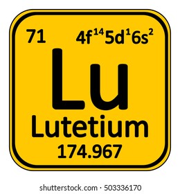 Periodic table element lutetium icon on white background. Vector illustration.