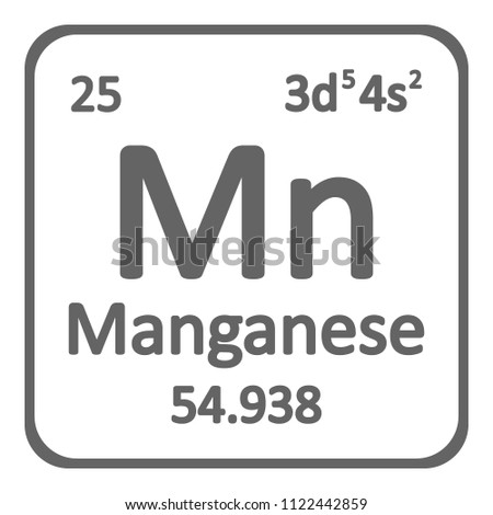 Periodic table element manganese icon on white background. Vector illustration.
