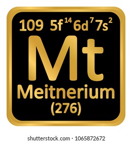 Periodic table element meitnerium icon on white background. Vector illustration.