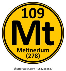 Periodic table element meitnerium icon on white background. Vector illustration.