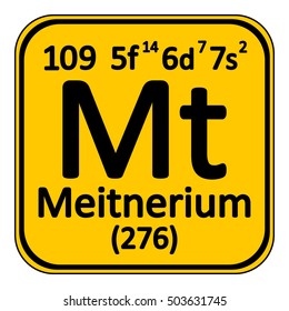 Periodic table element meitnerium icon on white background. Vector illustration.