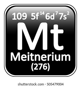 Periodic table element meitnerium icon on white background. Vector illustration.