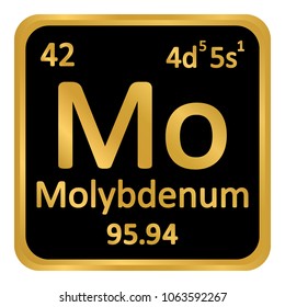 Periodic table element molybdenum icon on white background. Vector illustration.