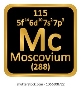 Periodic table element moscovium icon on white background. Vector illustration.