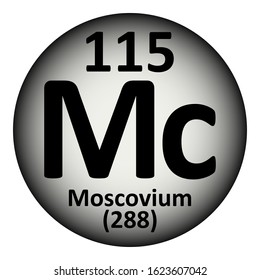 Periodic table element moscovium icon. Vector illustration.