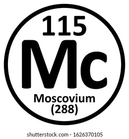 Periodic table element moscovium icon. Vector illustration.