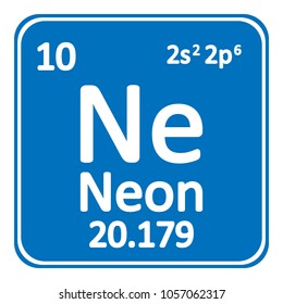 Periodic table element neon icon on white background. Vector illustration.