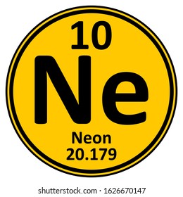 Periodic table element neon icon on white background. Vector illustration.