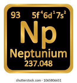 Periodic table element neptunium icon on white background. Vector illustration.