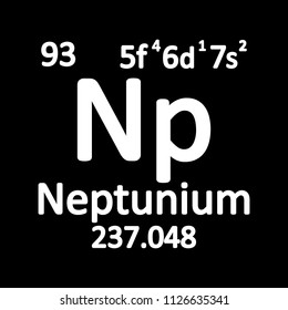 Periodic table element neptunium icon on white background. Vector illustration.