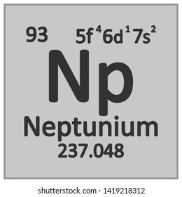Periodic table element neptunium icon on white background. Vector illustration.