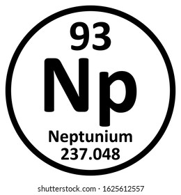 Periodic table element neptunium icon on white background. Vector illustration.