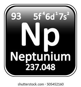 Periodic table element neptunium icon on white background. Vector illustration.