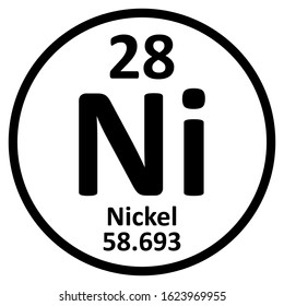 Periodic Table Element Nickel Icon On White Background. Vector Illustration.
