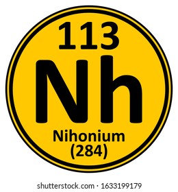 Periodic table element nihonium icon. Vector illustration.