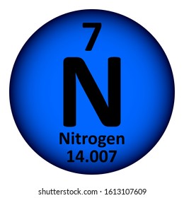 Periodic Table Element Nitrogen Icon On Stock Vector (Royalty Free ...