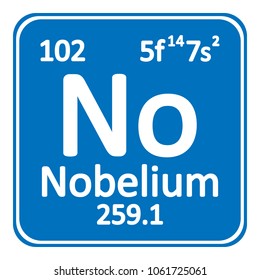 Periodic table element nobelium icon on white background. Vector illustration.