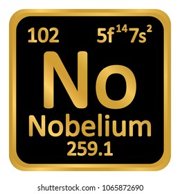 Periodic table element nobelium icon on white background. Vector illustration.