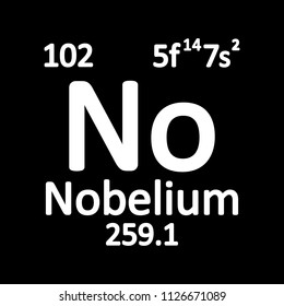 Periodic table element nobelium icon on white background. Vector illustration.