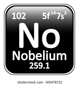 Periodic table element nobelium icon on white background. Vector illustration.