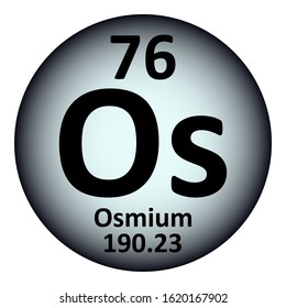 Periodic table element osmium icon on white background. Vector illustration.