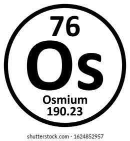 Periodic table element osmium icon on white background. Vector illustration.