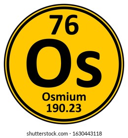 Periodic table element osmium icon on white background. Vector illustration.