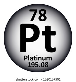 Periodic table element platinum icon on white background. Vector illustration.