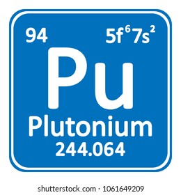 Periodic table element plutonium icon on white background. Vector illustration.