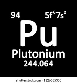 Periodic table element plutonium icon on white background. Vector illustration.