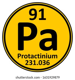 Periodic table element protactinium icon on white background. Vector illustration.