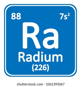Periodic table element radium icon on white background. Vector illustration.