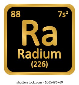 Periodic table element radium icon on white background. Vector illustration.