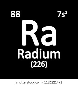 Periodic table element radium icon on white background. Vector illustration.