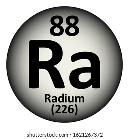 Periodic table element radium icon on white background. Vector illustration.