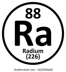 Periodic table element radium icon on white background. Vector illustration.
