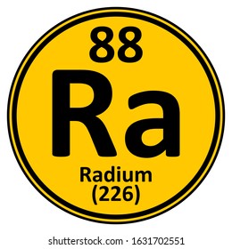 Periodic table element radium icon on white background. Vector illustration.