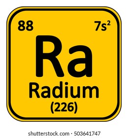 Periodic table element radium icon on white background. Vector illustration.