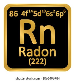 Periodic table element radon icon on white background. Vector illustration.