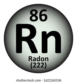 Periodic table element radon icon on white background. Vector illustration.